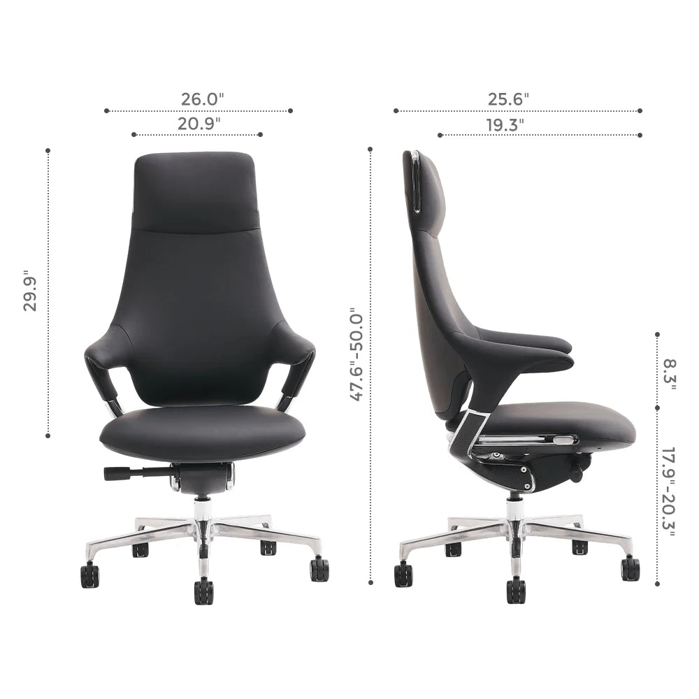 Nigel Premium Leather Chair with Soft Seating Feel