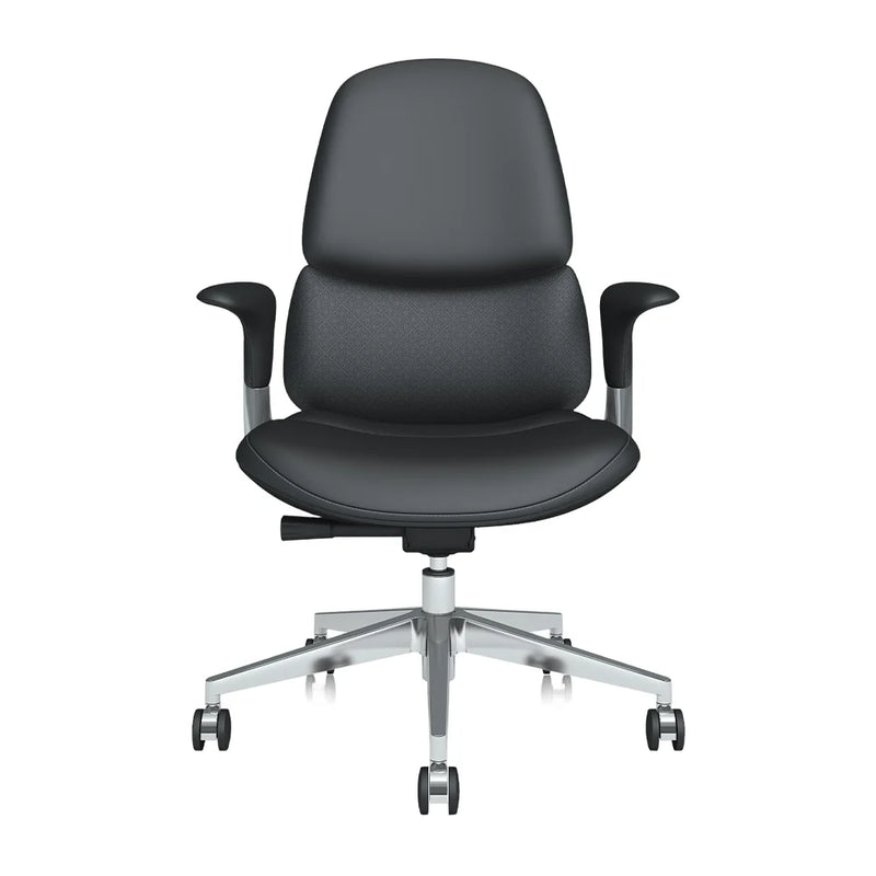 Omidi-Nyla Mid-Back Leather Chair with Easy Adjustment