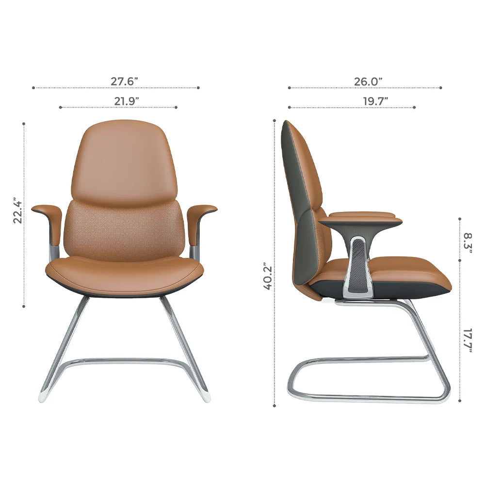 Nyla Cantilever Leather Chair with Easy Adjustment