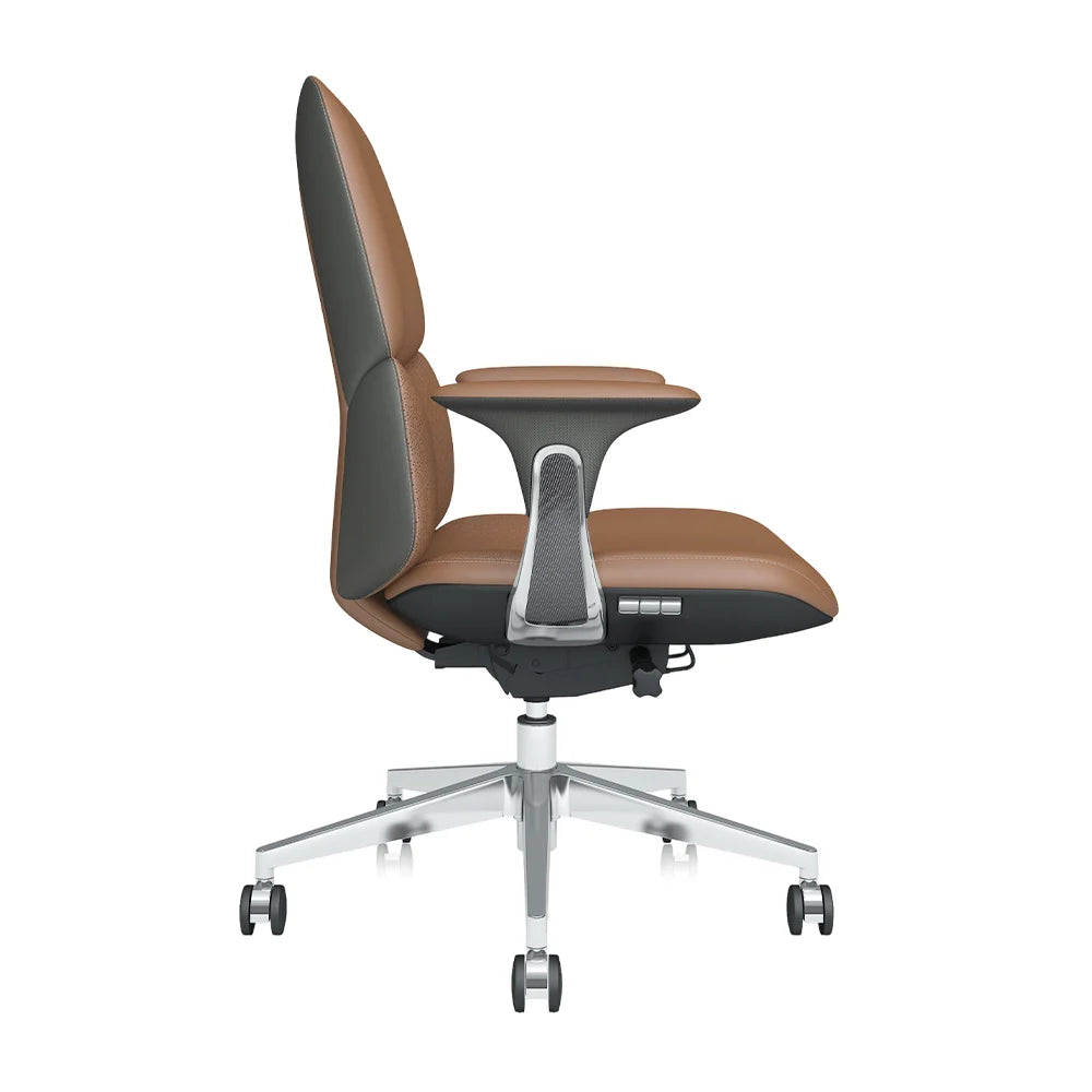 Nyla Mid-Back Leather Chair with Easy Adjustment