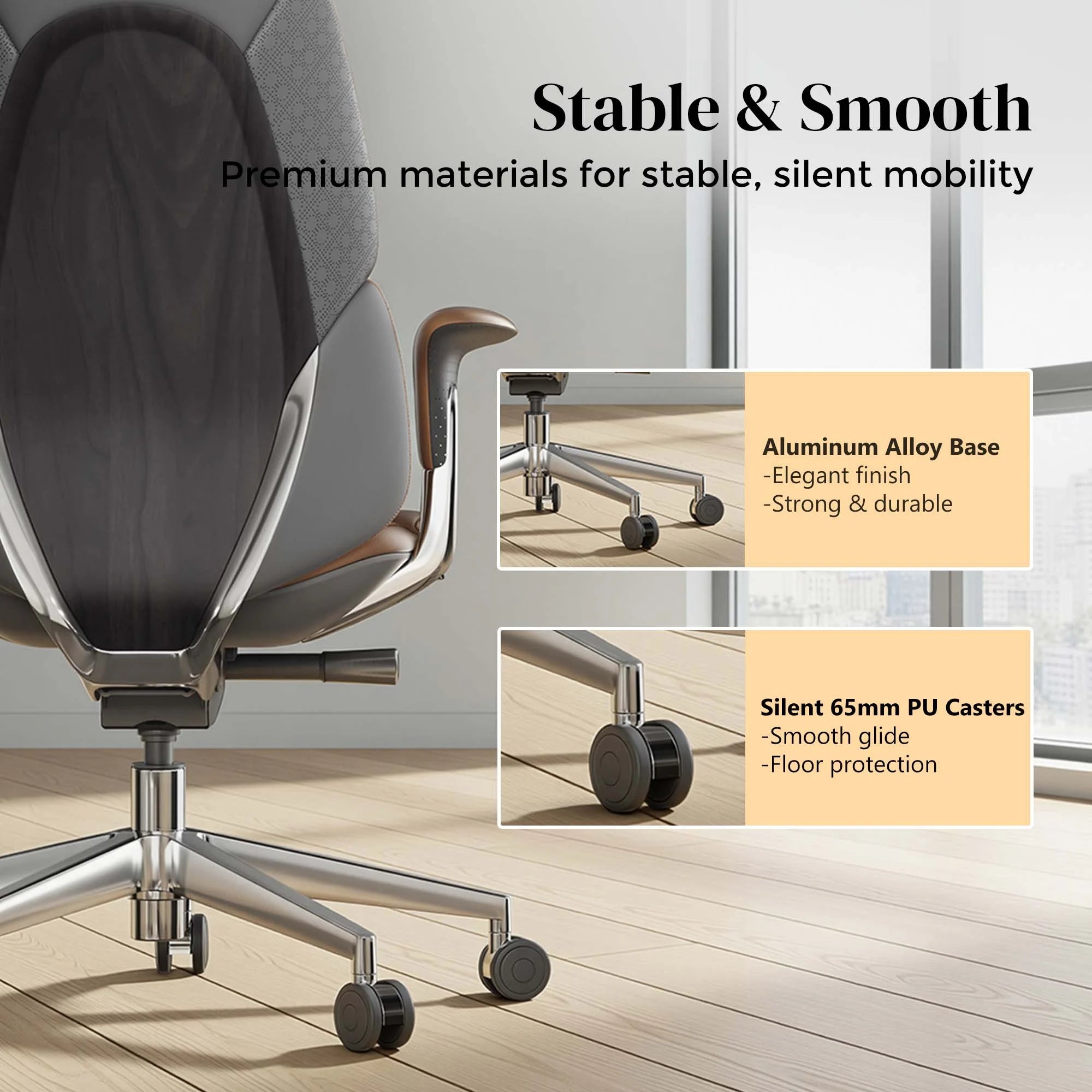 Nyla Leather Chair with Easy Adjustment