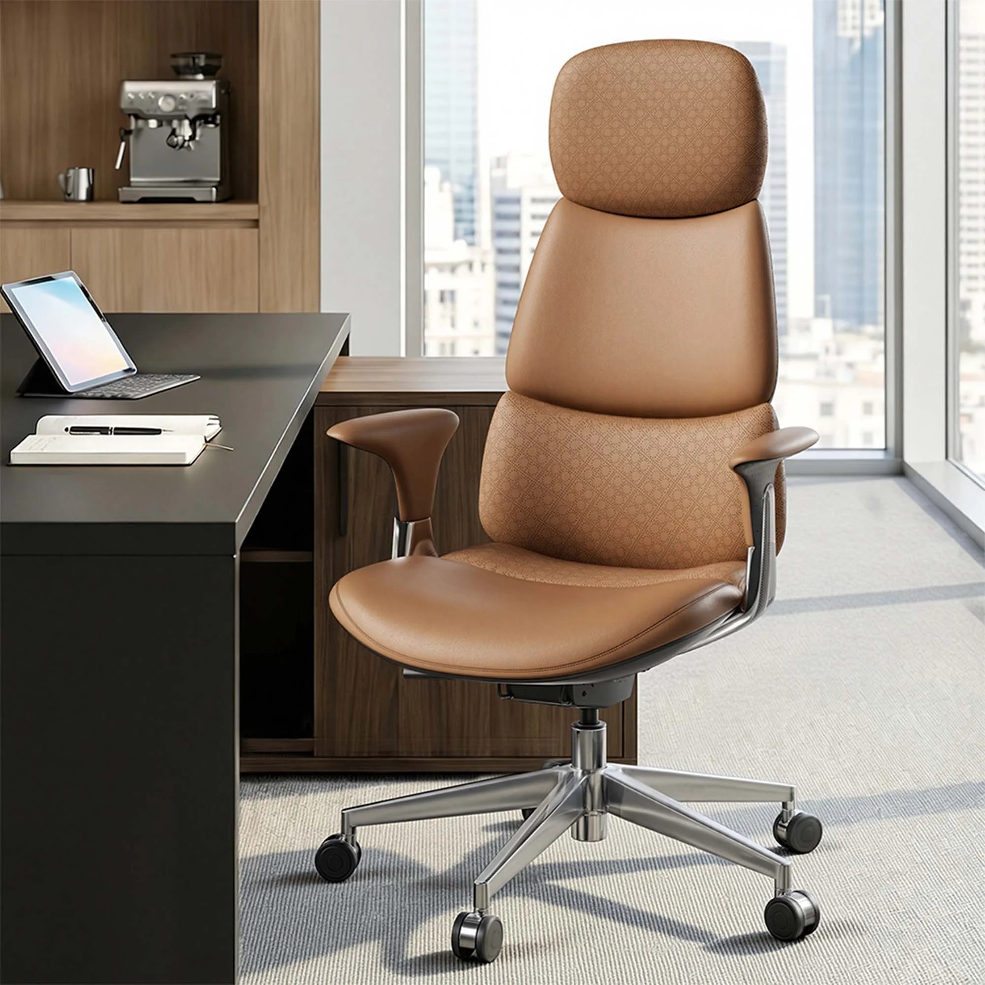 Nyla Leather Chair with Easy Adjustment