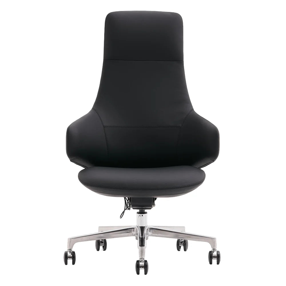 Natia Leather Office Chair with Wraparound Lumbar