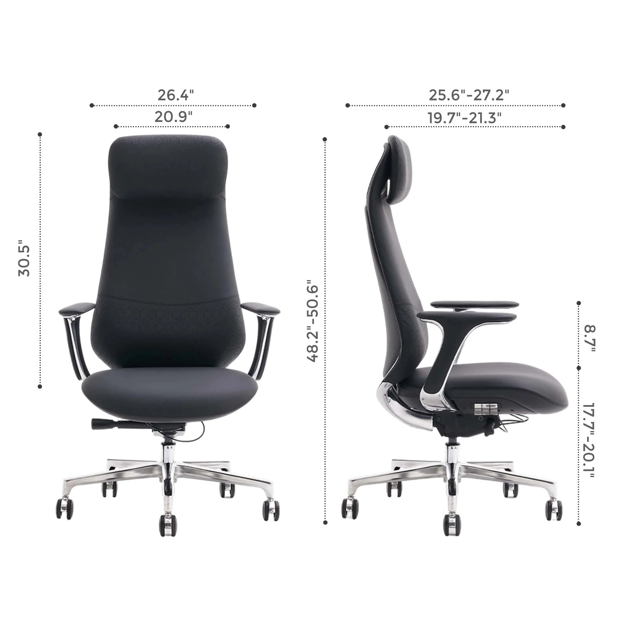 Norris Premium Leather Chair with Lumbar Support