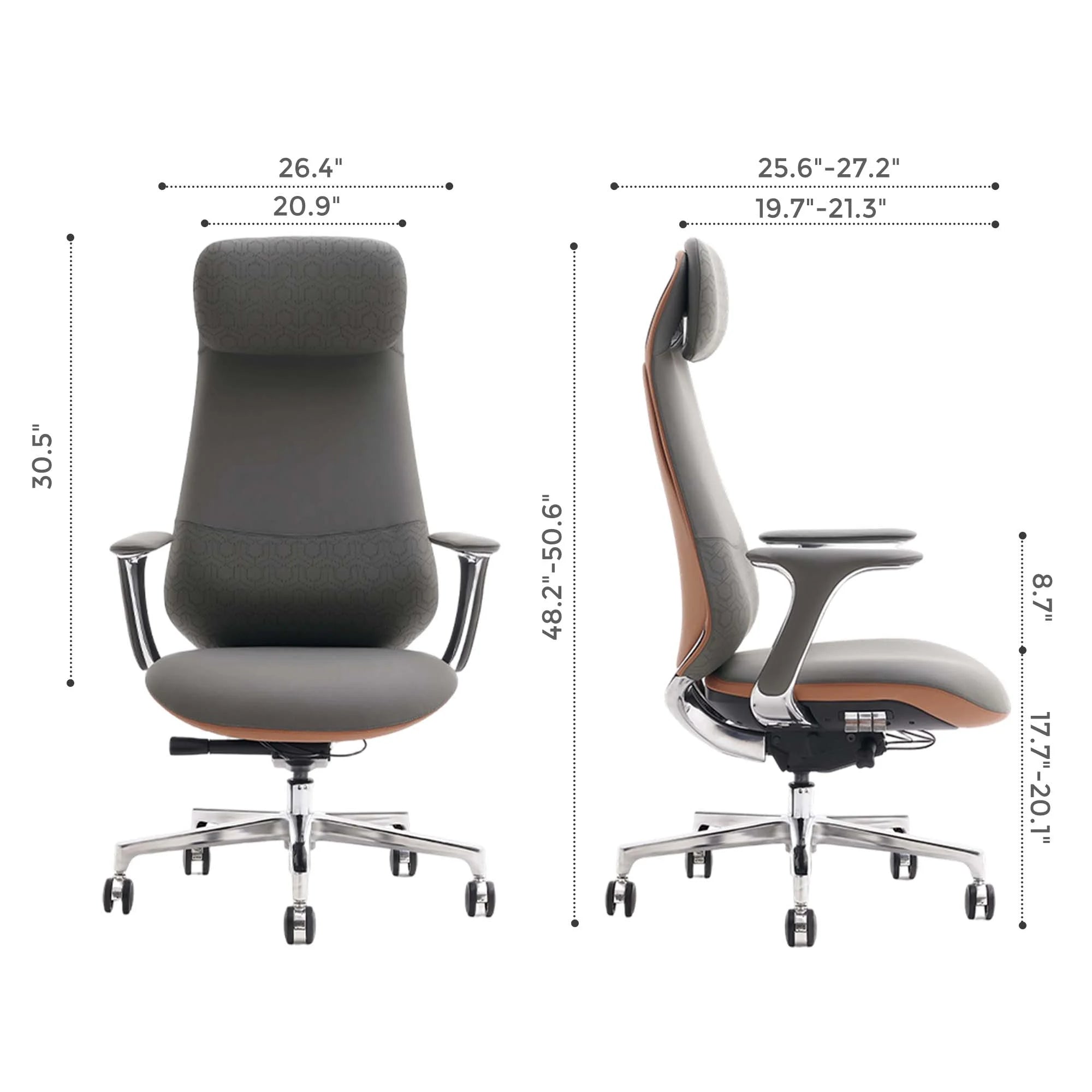 Norris Premium Leather Chair with Lumbar Support