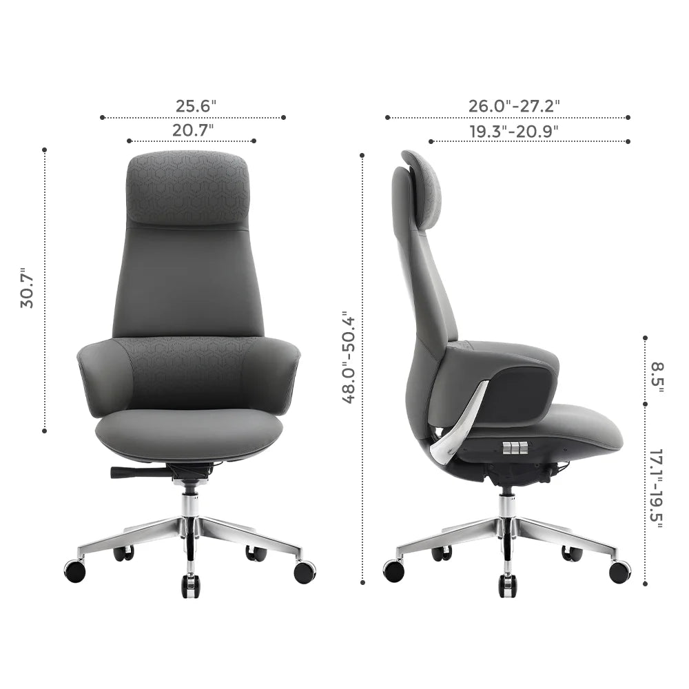 Norris Premium Leather Chair with Lumbar Support