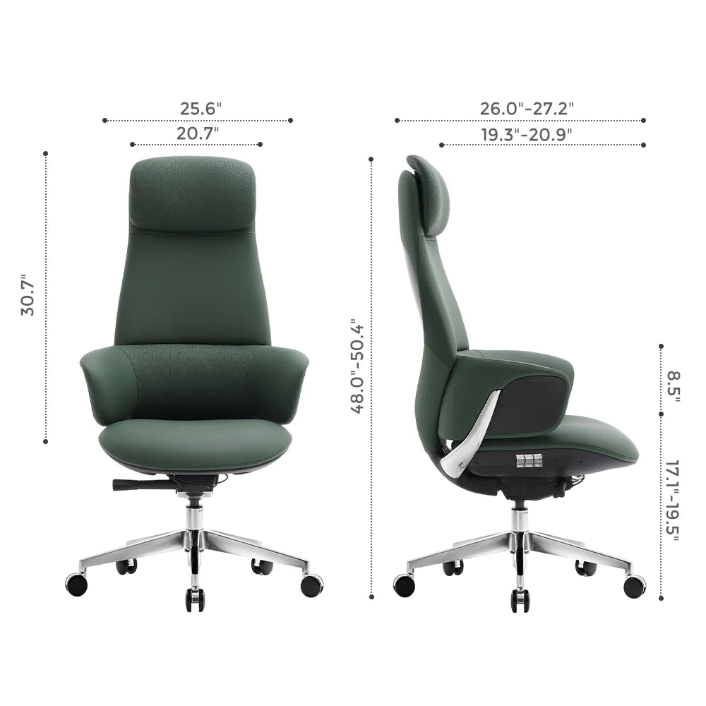 Norris Premium Leather Chair with Lumbar Support