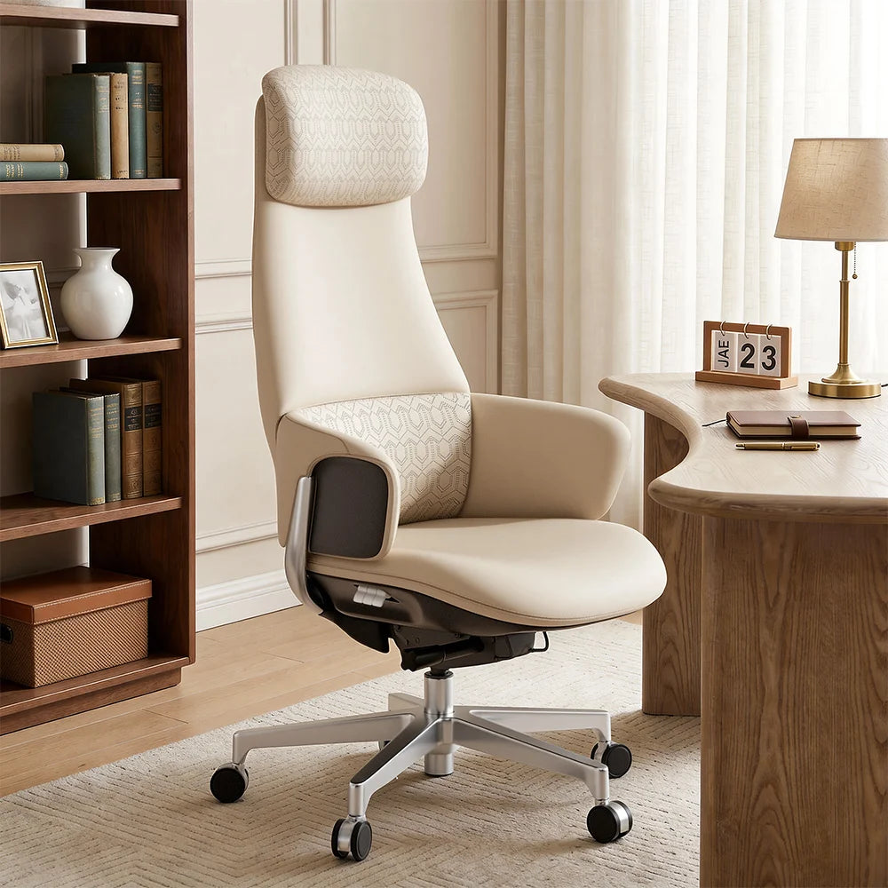 Norris Premium Leather Chair with Lumbar Support