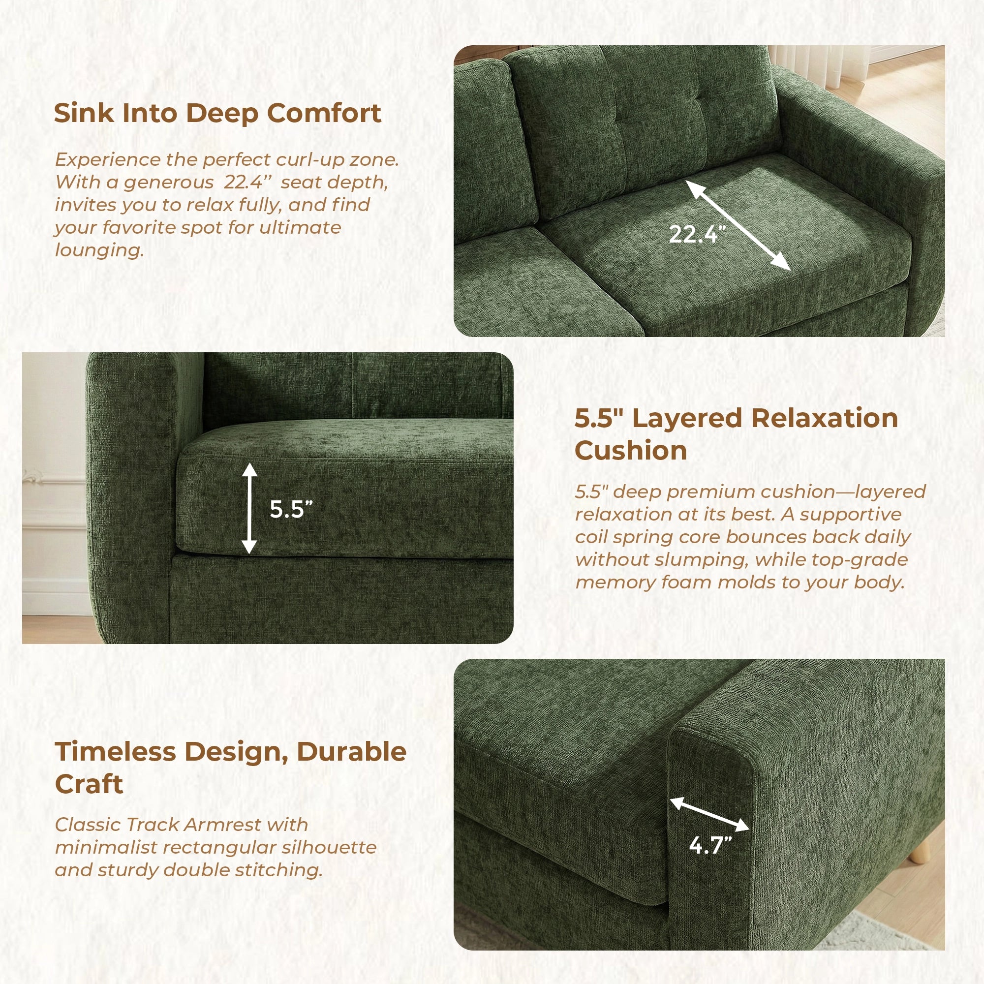 SF1 65" Loveseat Sofa