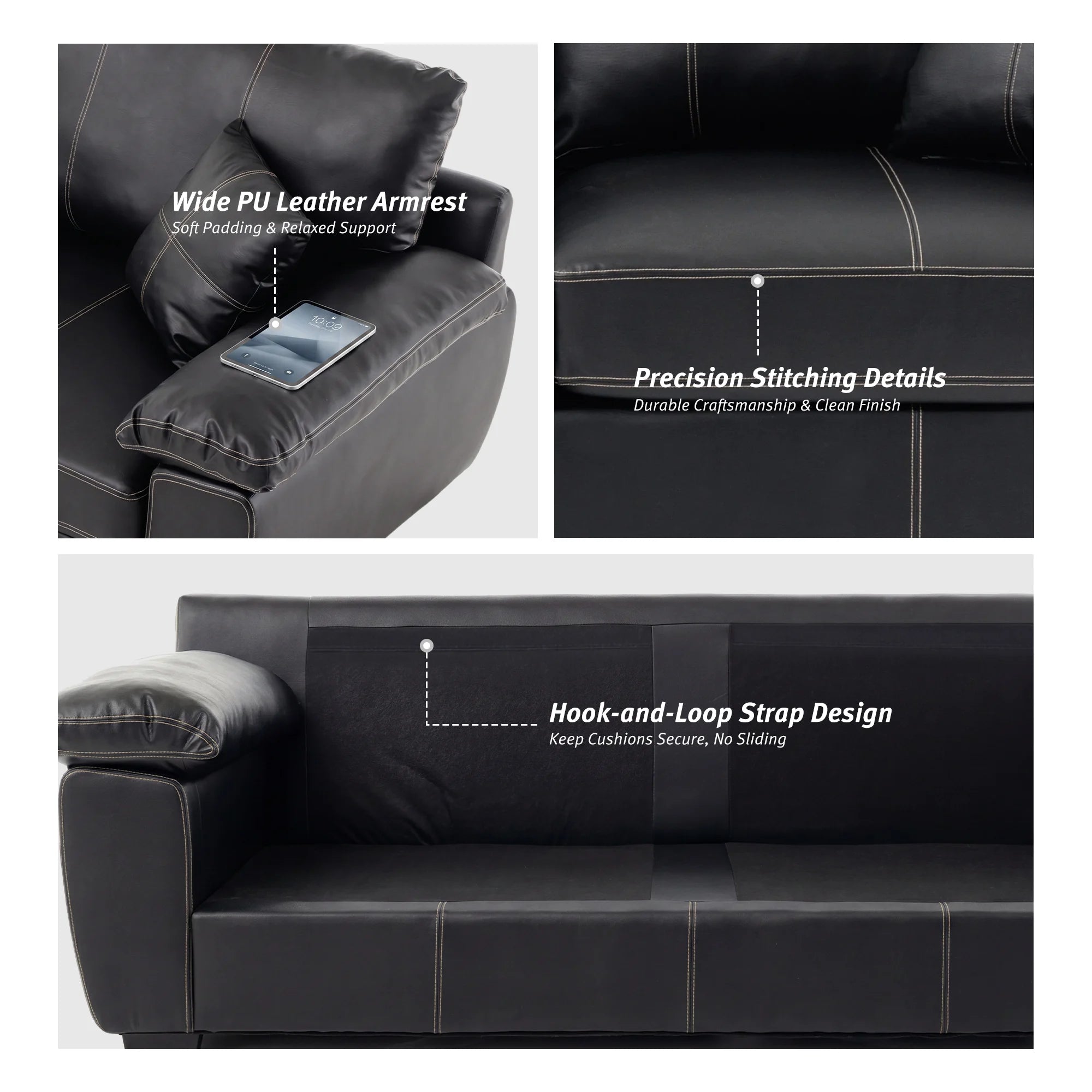 SF7 Leather-Feel Comfort Loveseat