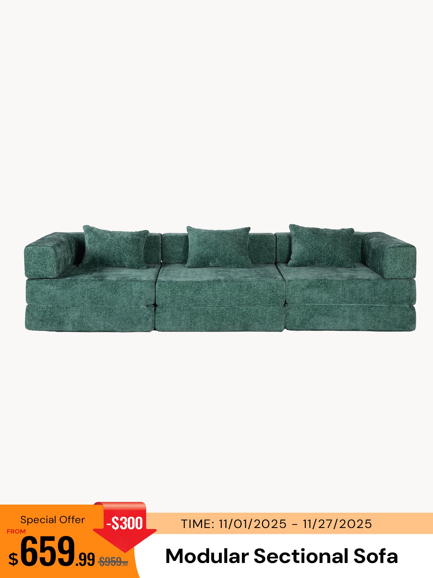 Atlas Modular Sectional Compressed Sofa