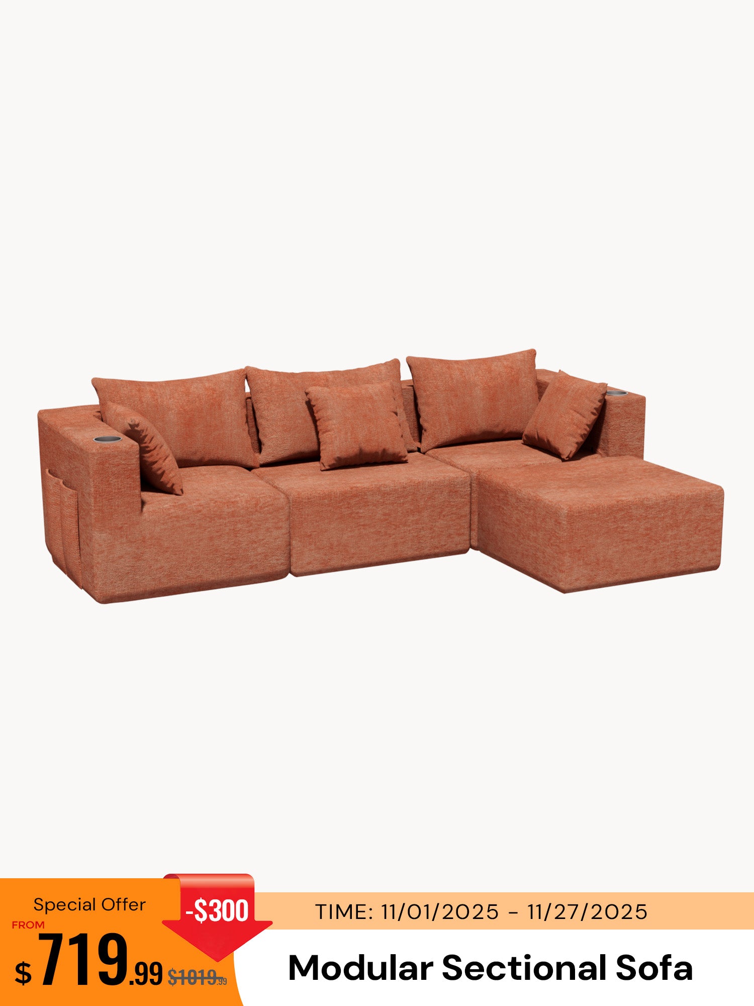 Hestia Modular Sectional Compressed Sofa