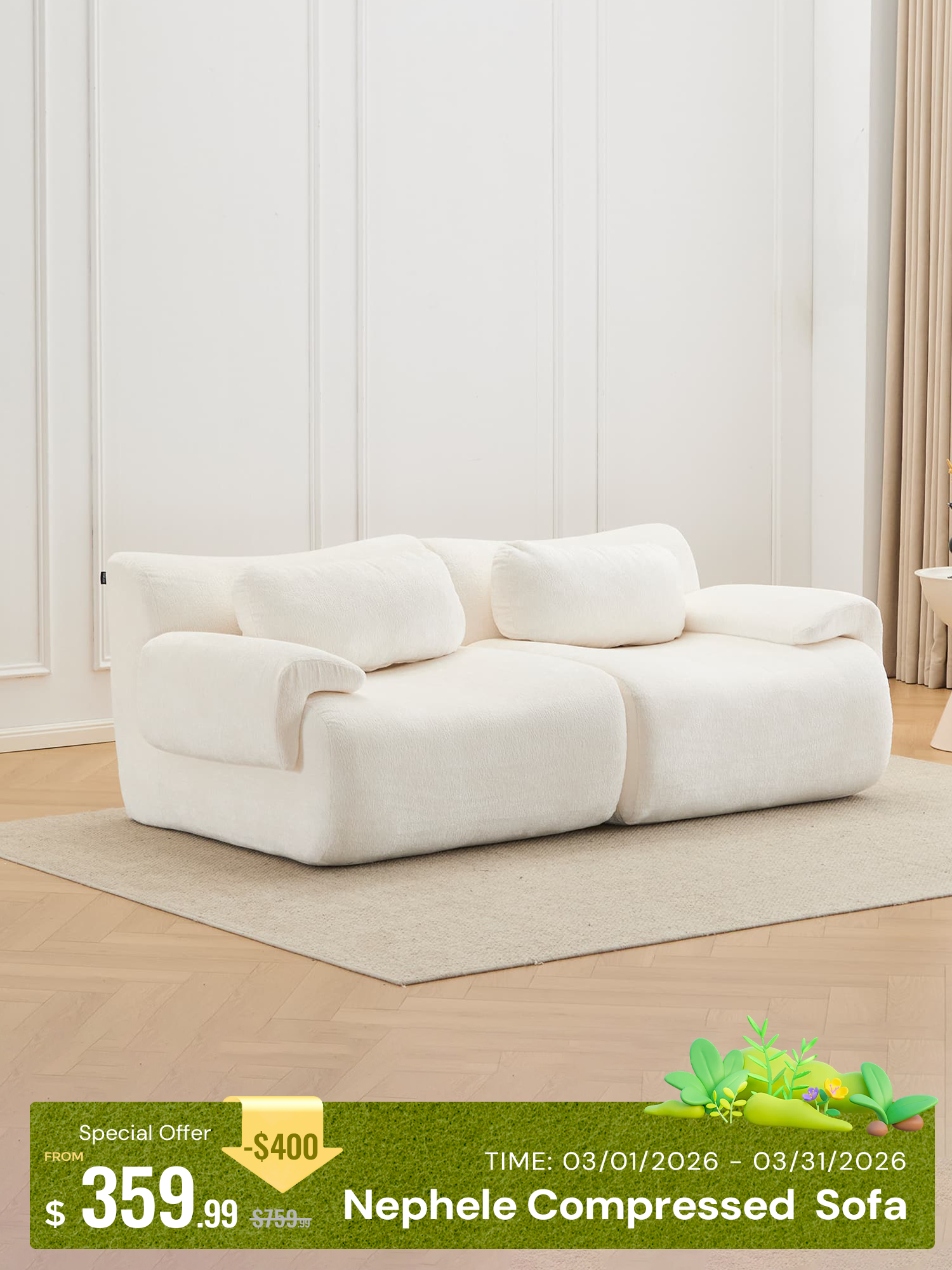 Nephele  Modular Sectional Compressed Sofa