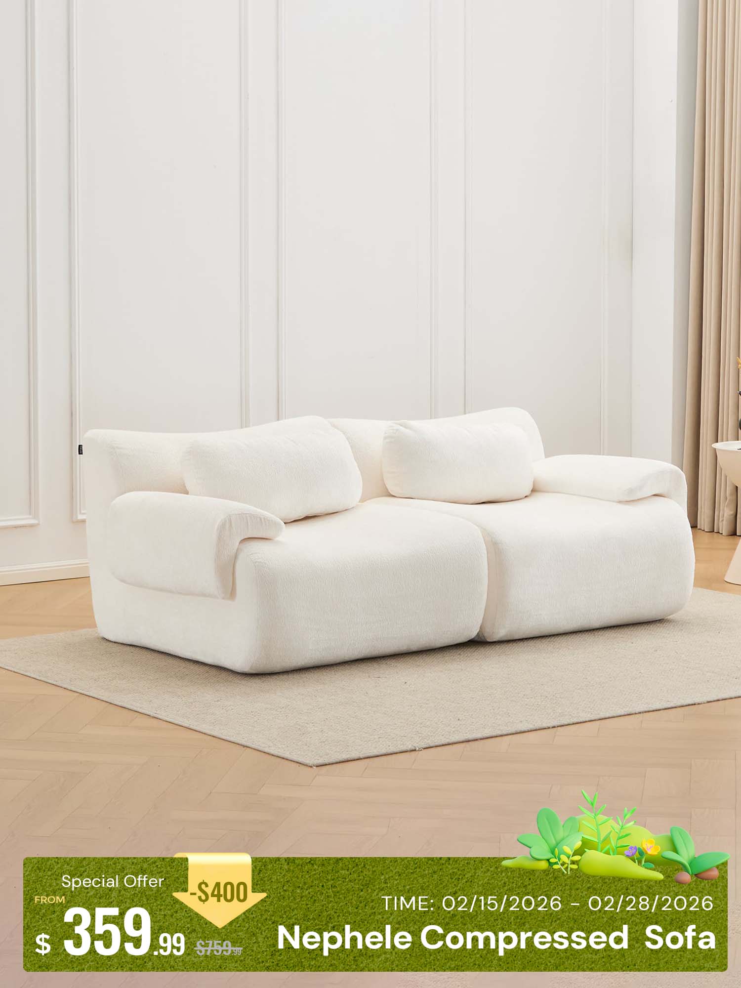 Nephele  Modular Sectional Compressed Sofa