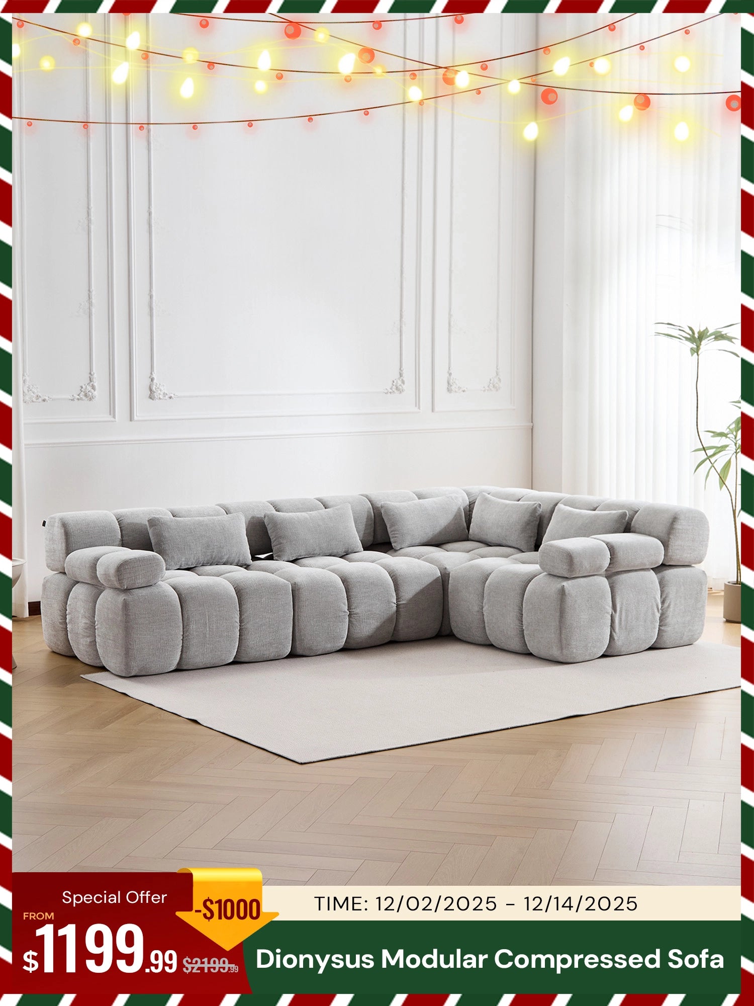 Dionysus Modular Sectional Compressed Sofa