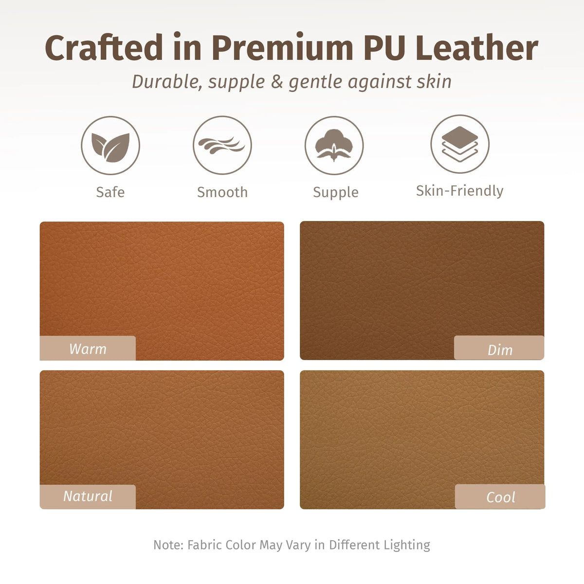 Burnt orange PU leather texture fabric swatches for the office chair