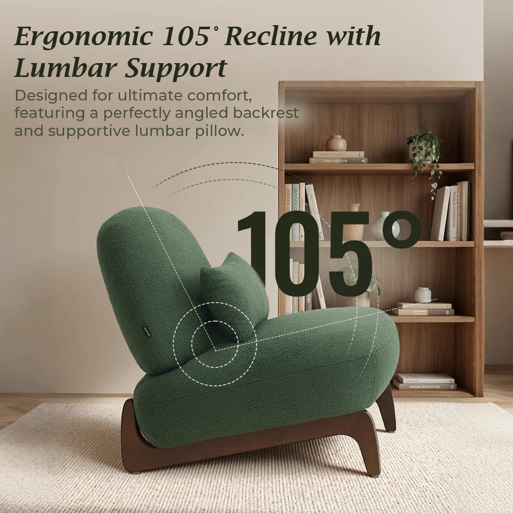 Cloud Nest Modern Boucle Accent chair with Wood Frame
