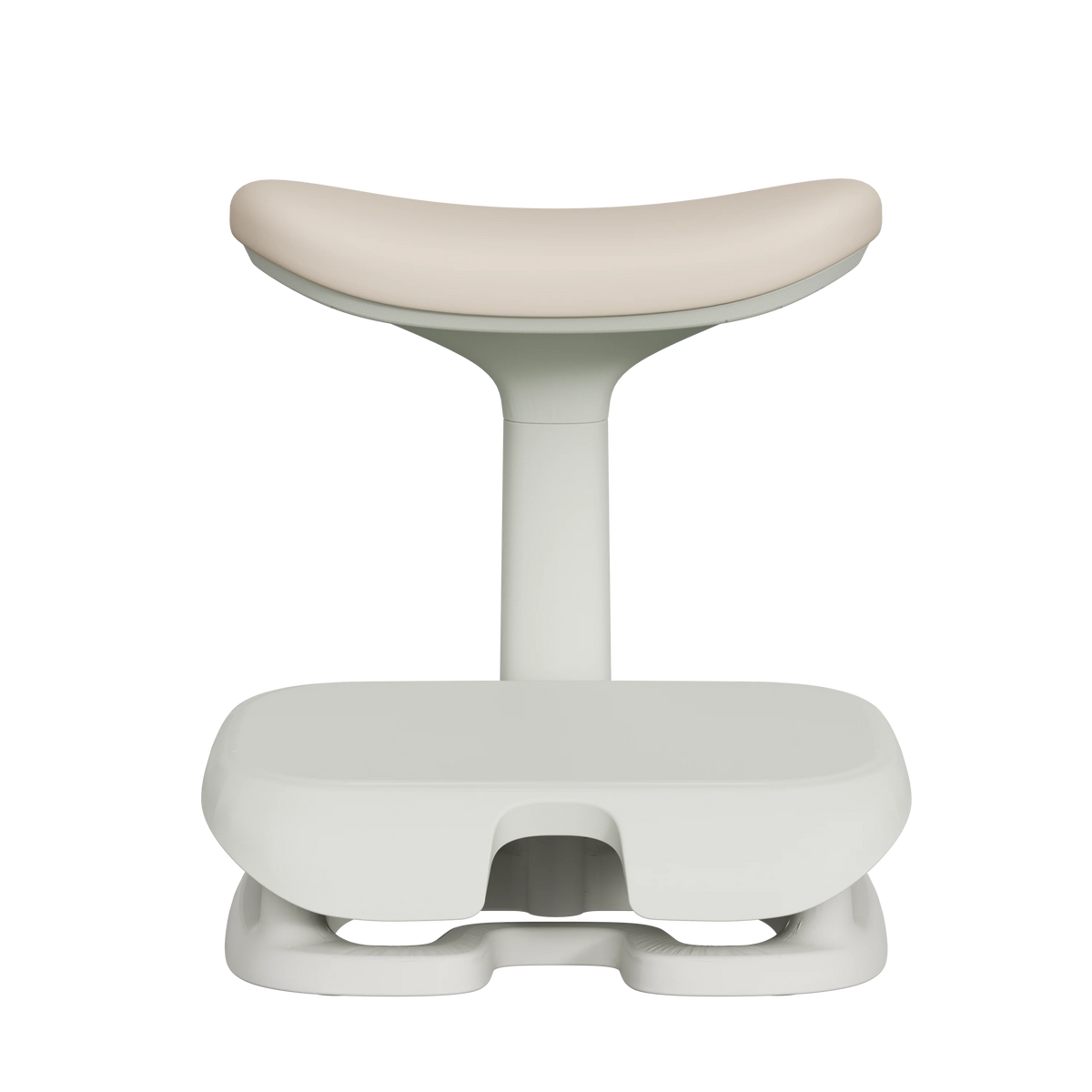 Cream Welax ergonomic footrest with raised padded leg support, front view