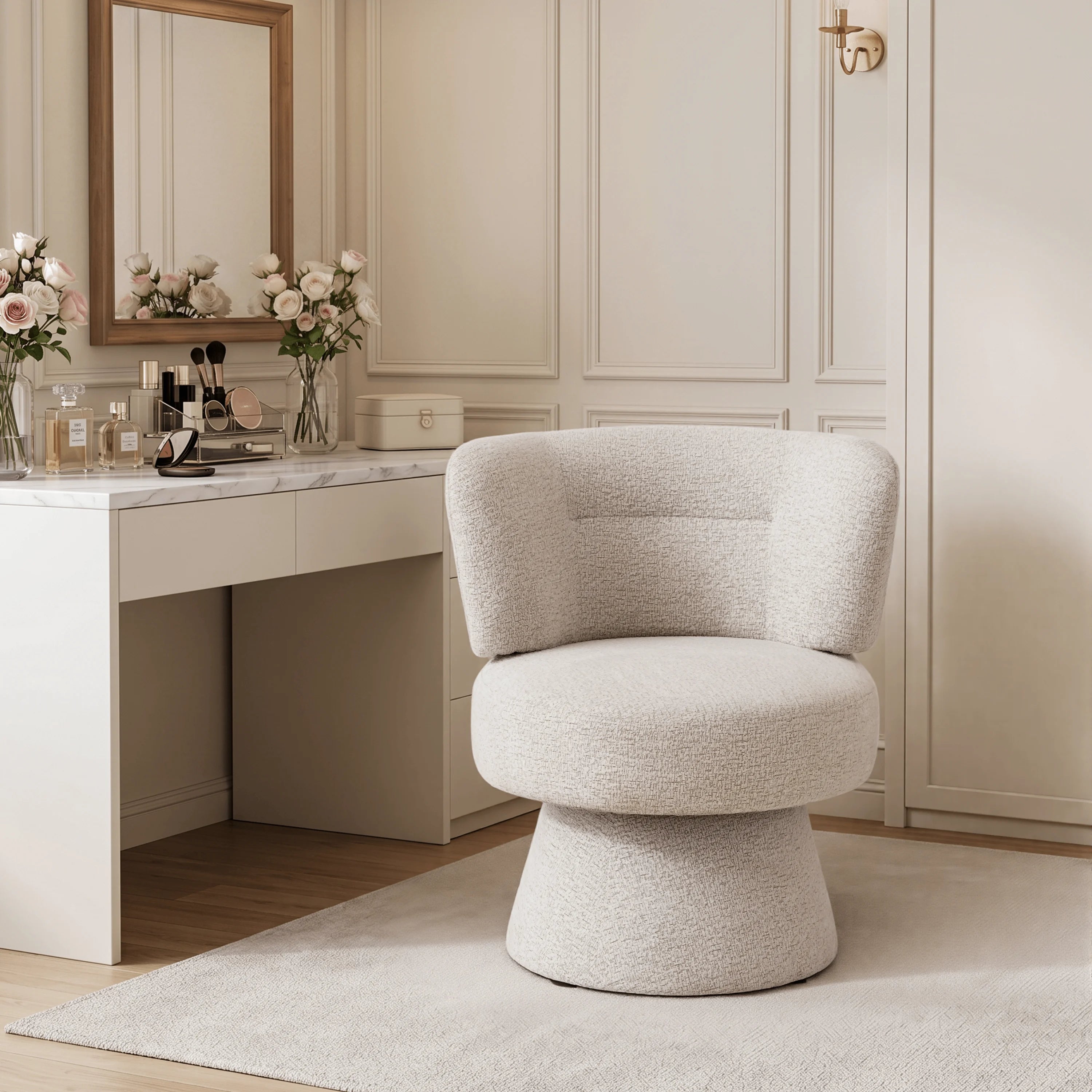 Cove Swivel Accent Chair with 360° Free Rotatable Base