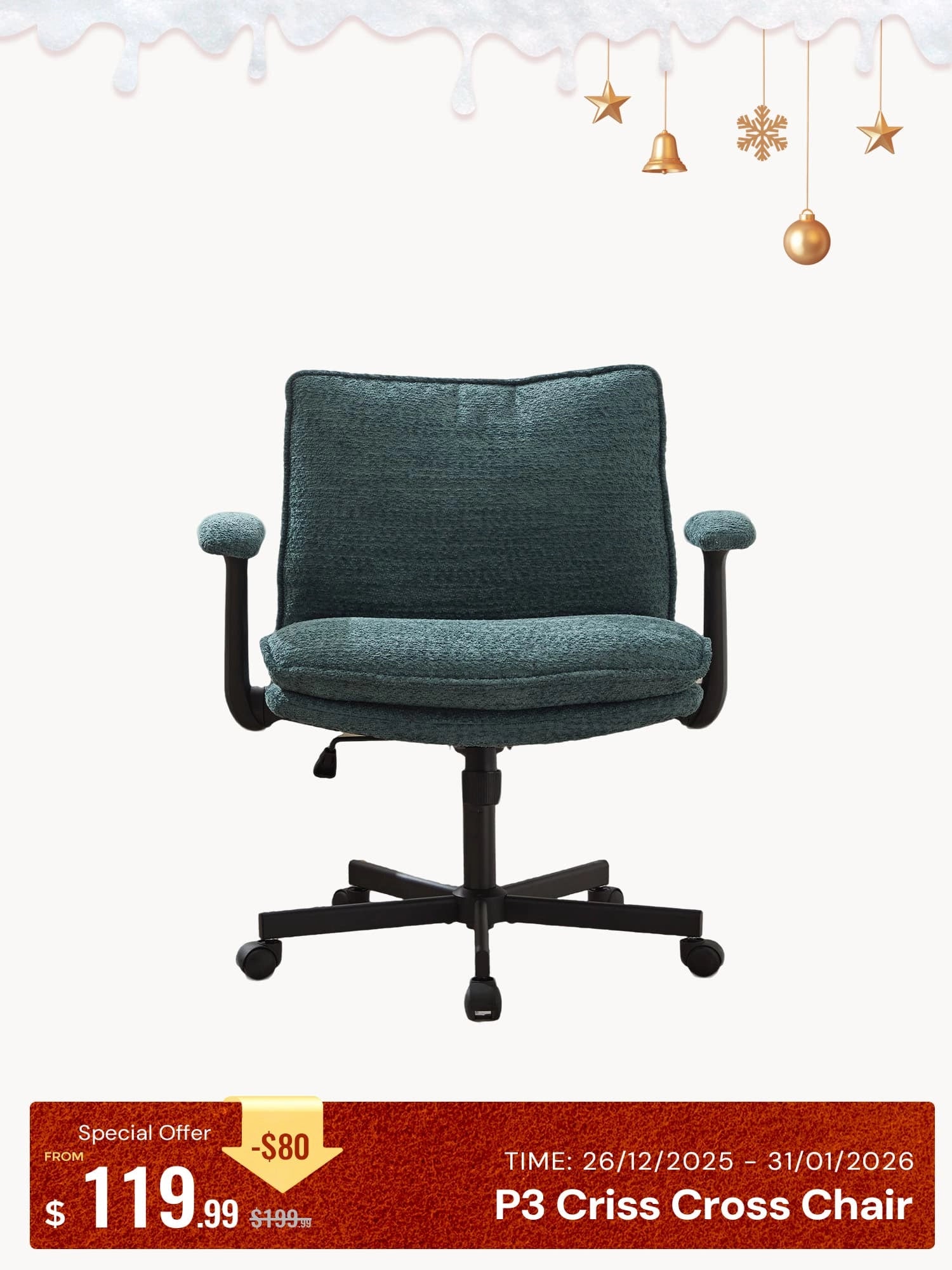 P3 Criss Cross Chair with Adjustable Armrests