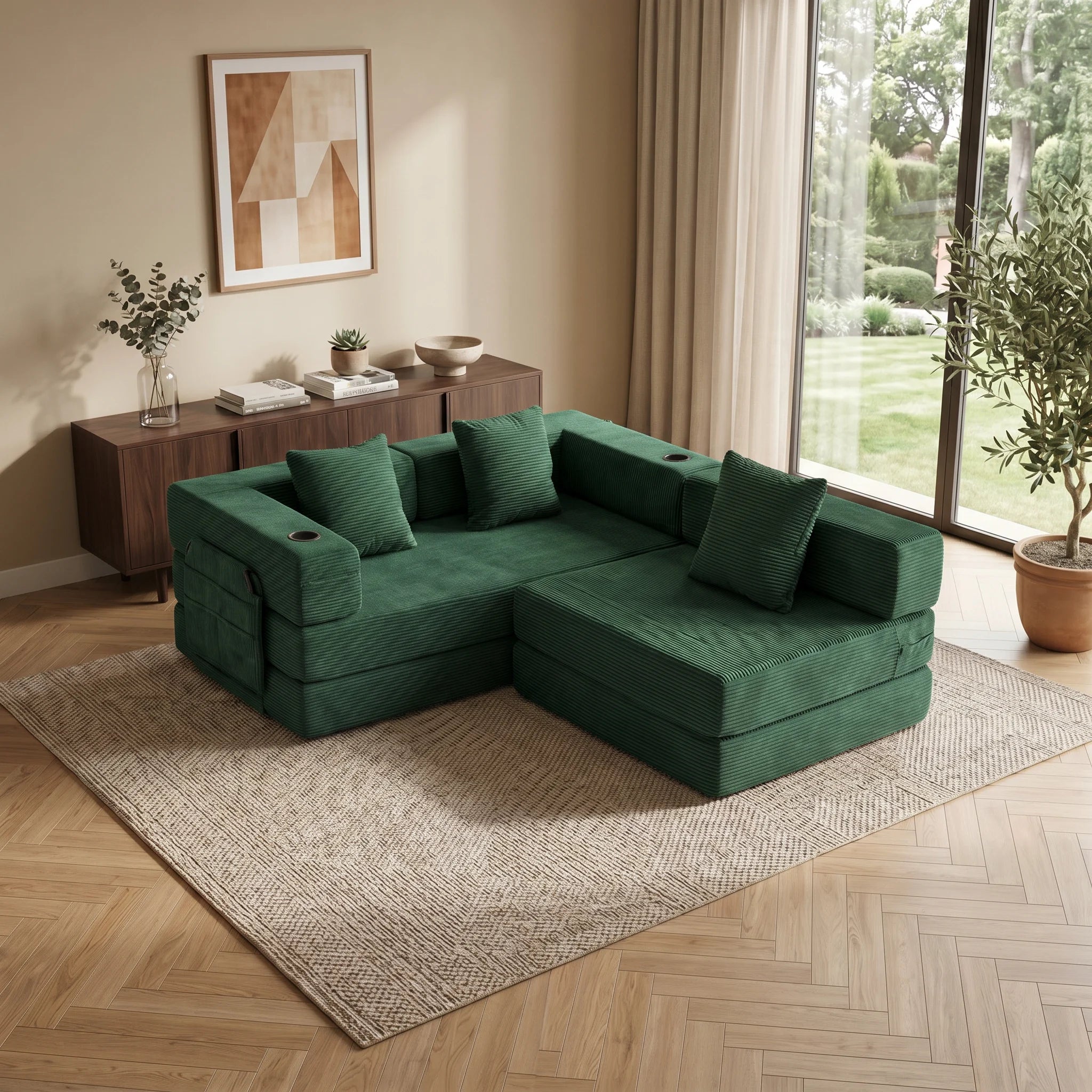 Selene Three-Seater Compressed Modular Sofa -14.2" Seat Height