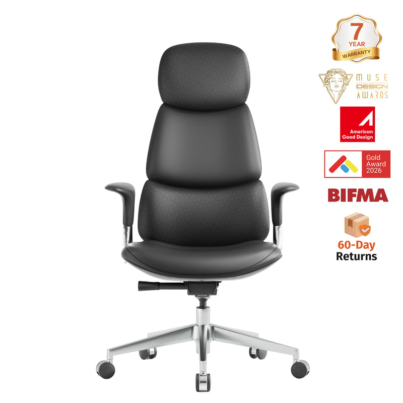 Omidi-Nyla Leather Chair with Easy Adjustment