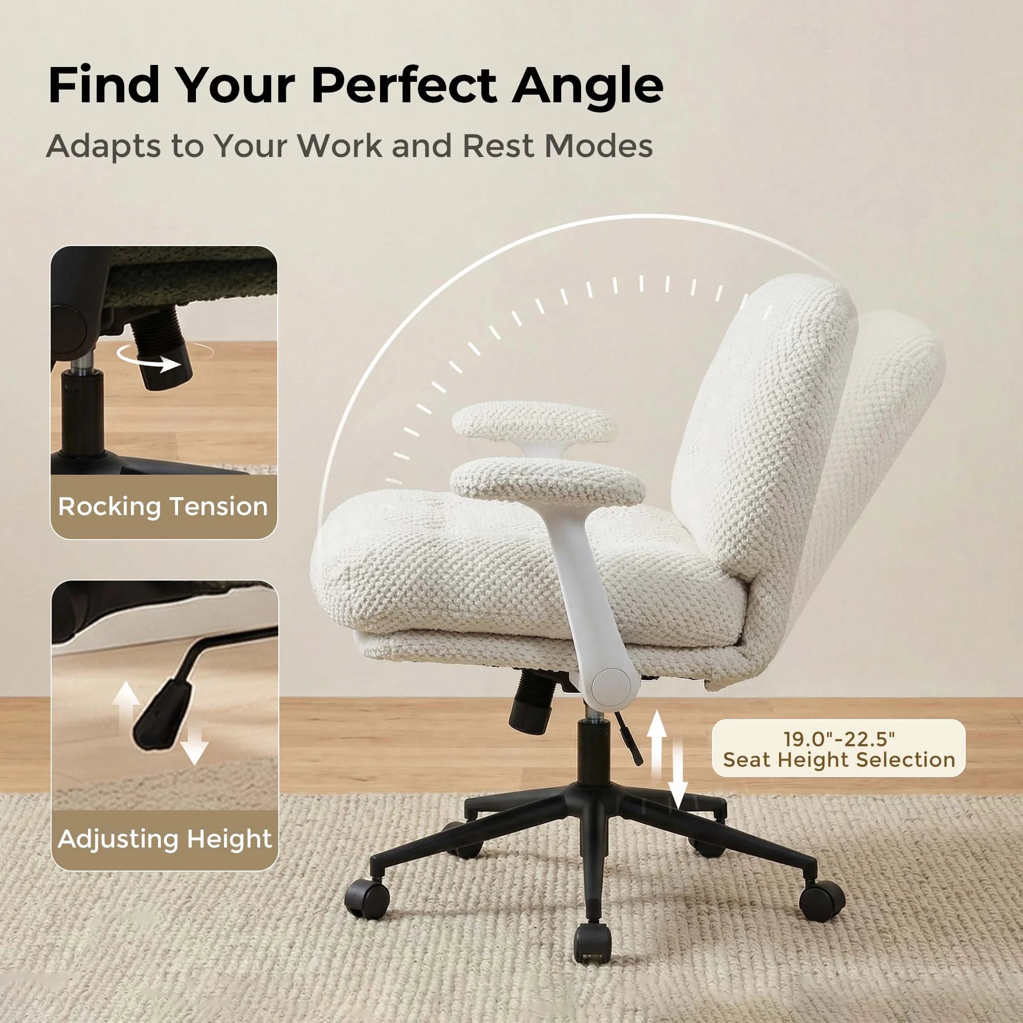 P5 Criss Cross Chair with Extra-Wide Seat and Flip Armrests
