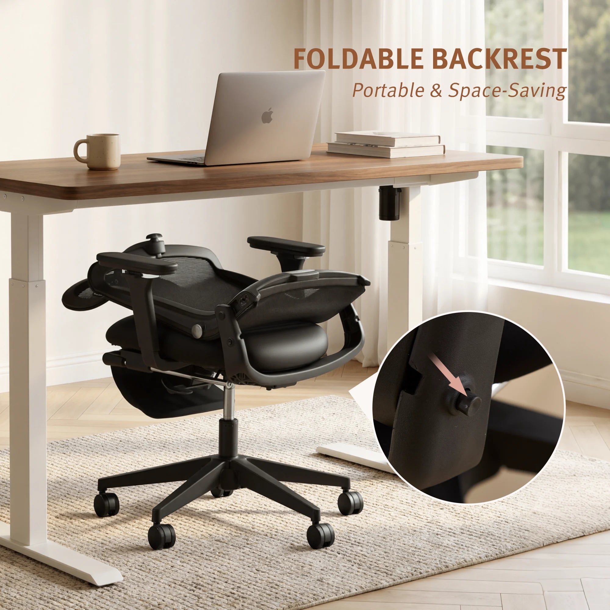 S4 Ergonomic Desk Chair with Foldable Backrest