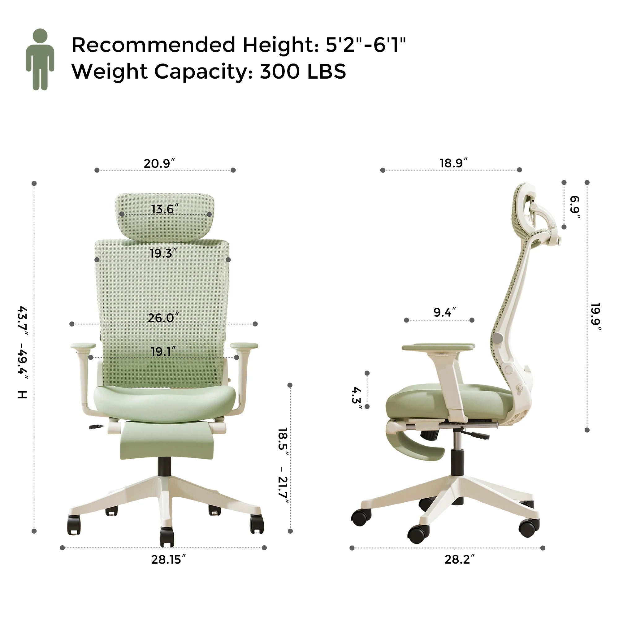 S4 Ergonomic Desk Chair with Foldable Backrest