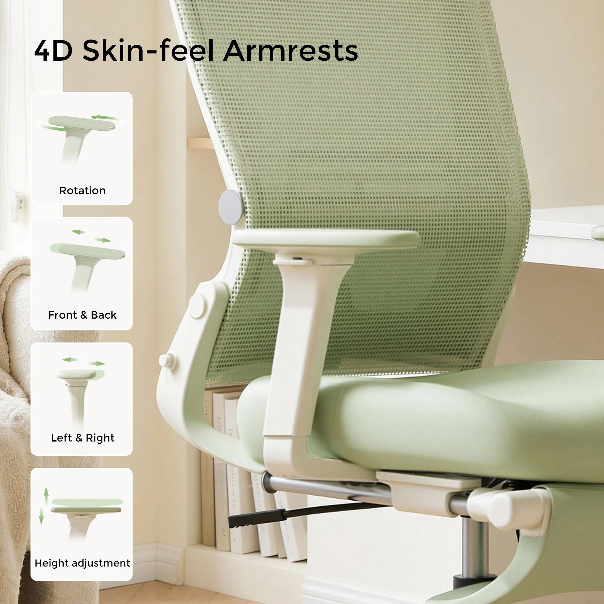 S4 Ergonomic Desk Chair with Foldable Backrest