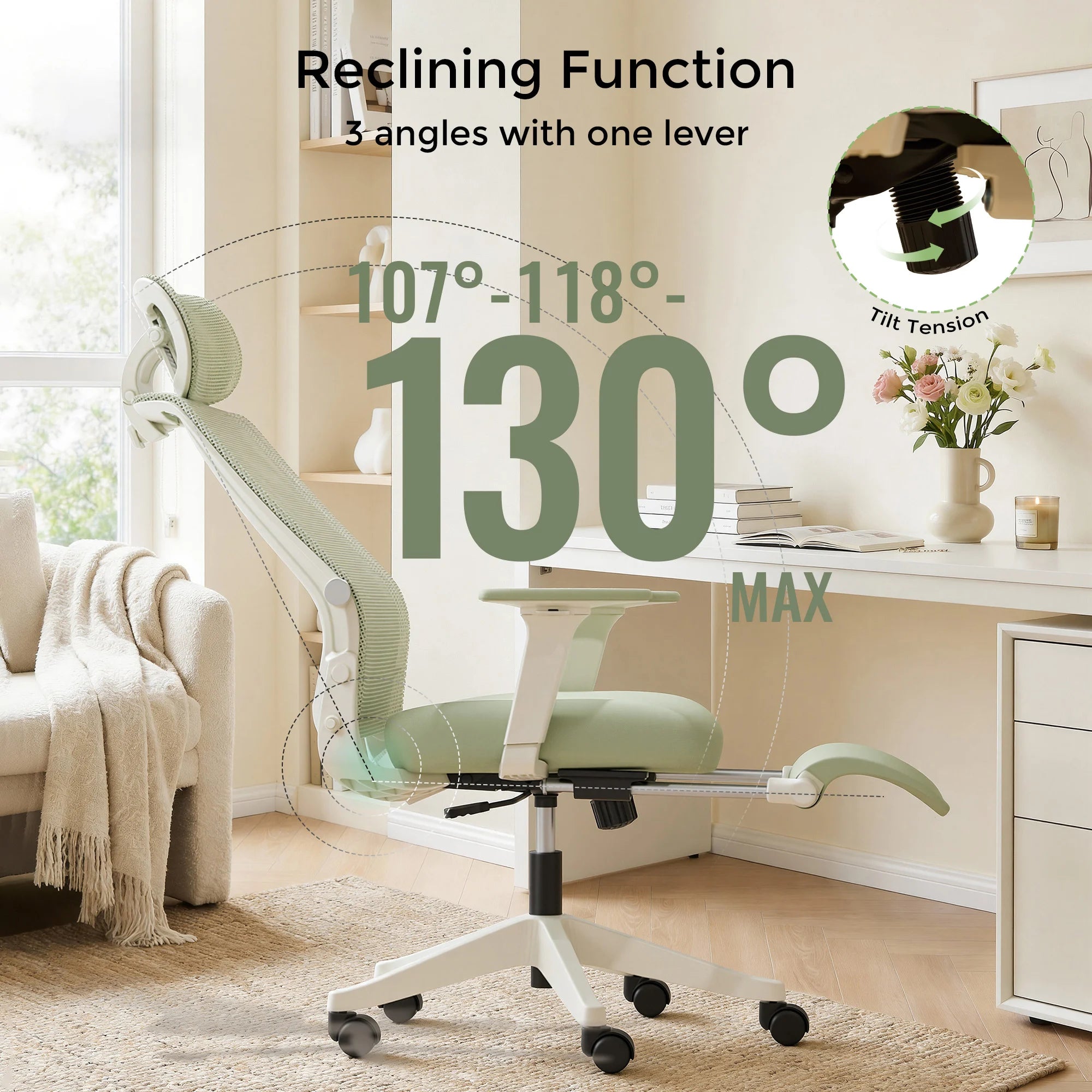 S4 Ergonomic Desk Chair with Foldable Backrest