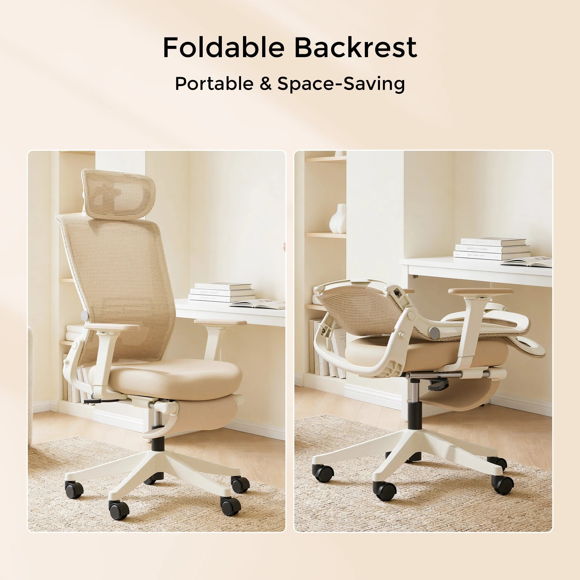 S4 Ergonomic Desk Chair with Foldable Backrest