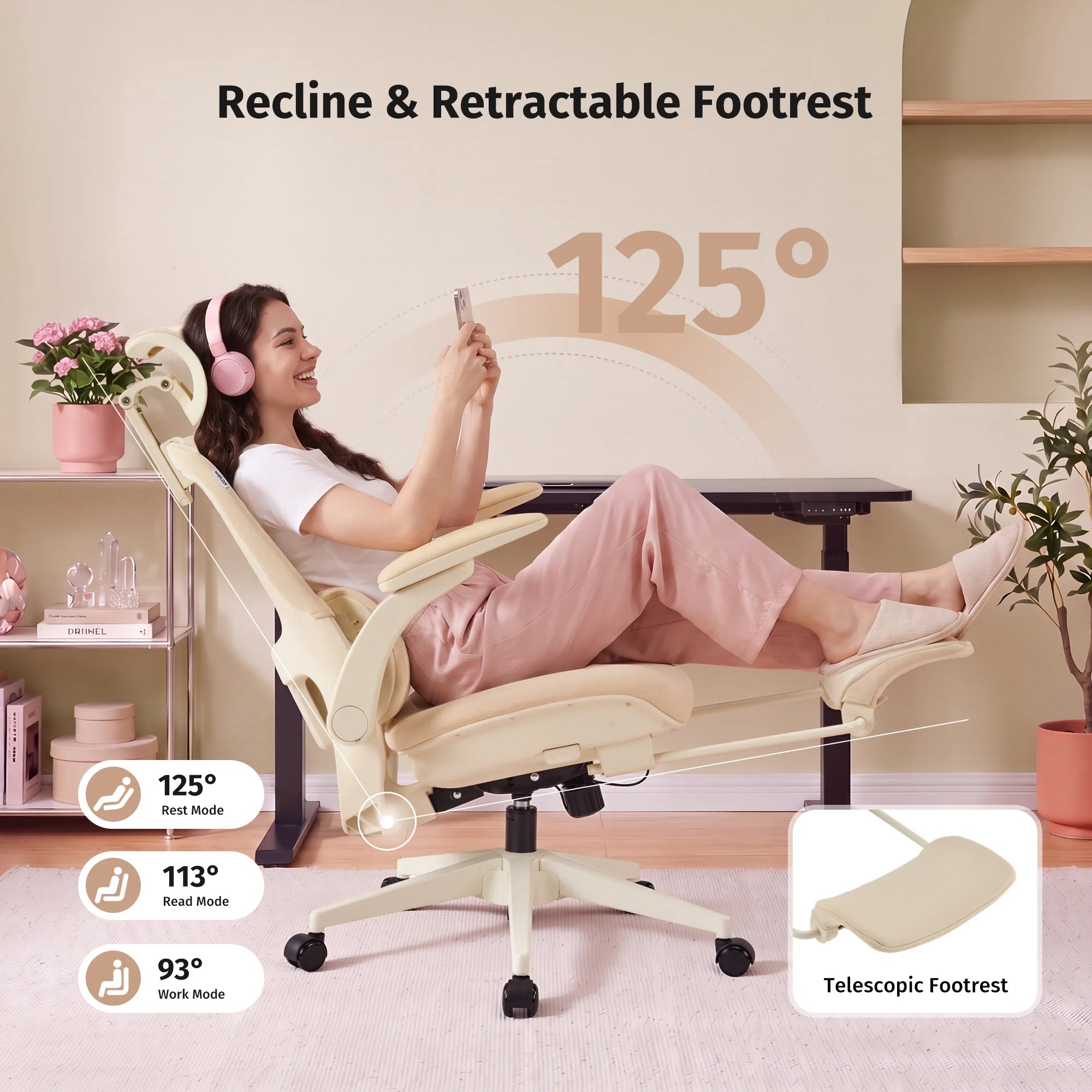S4 Pro Ergonomic Office Chair with Flip-Up Armrests