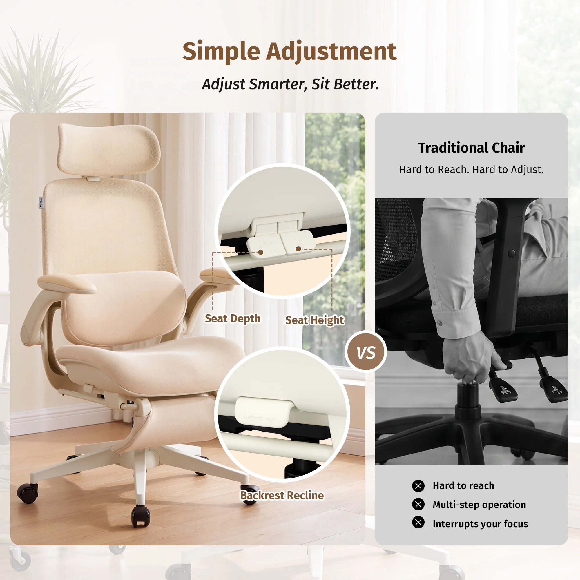 S4 Pro Ergonomic Office Chair with Flip-Up Armrests