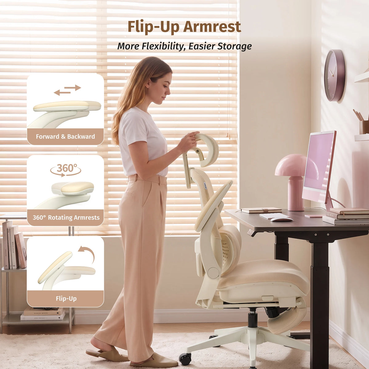 S4 Pro Ergonomic Office Chair with Flip-Up Armrests