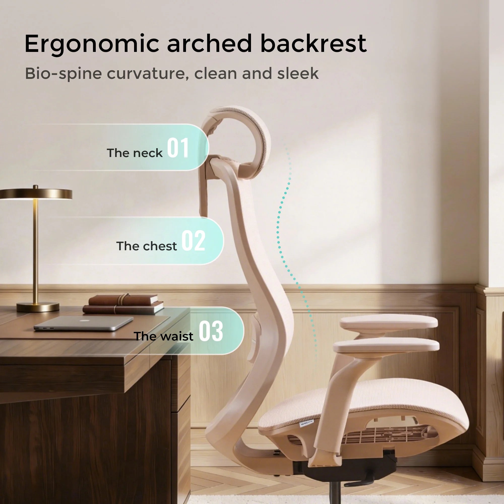 S5 Office Chair with Smooth Arch Design Style