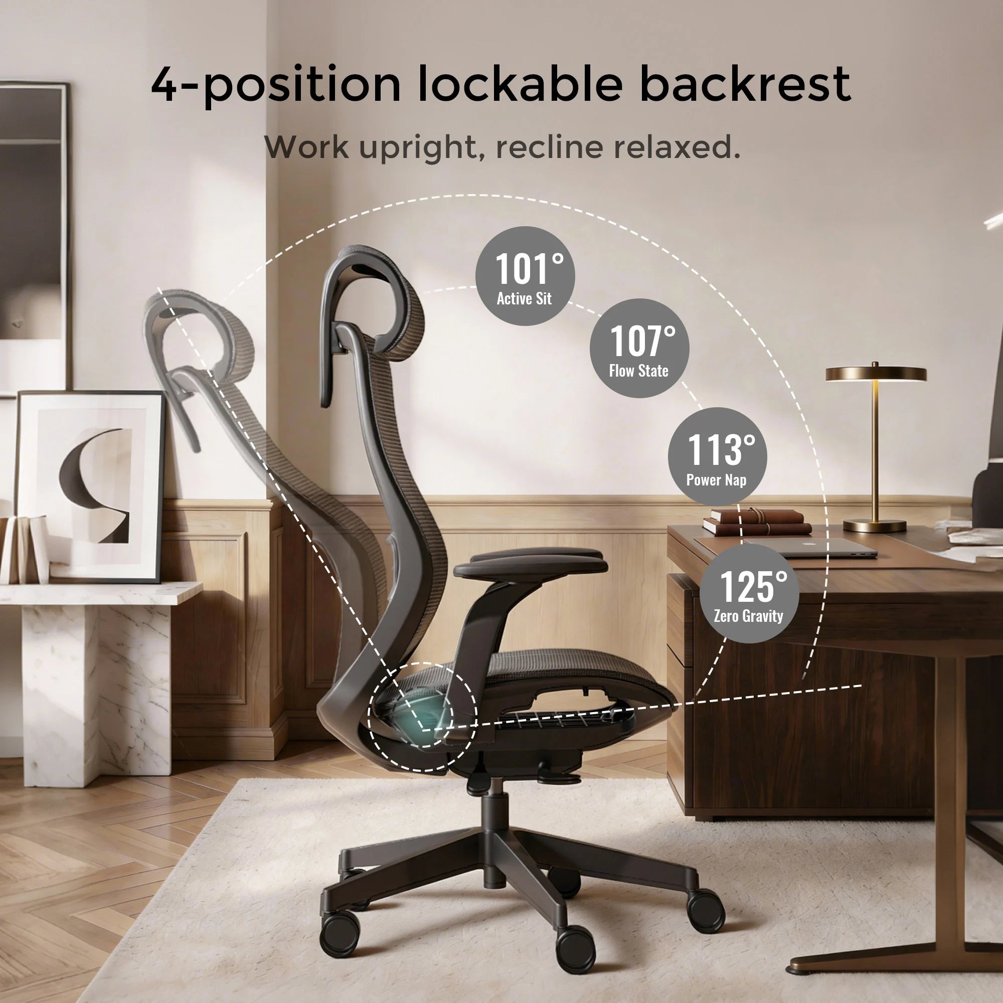 S5 Office Chair with Smooth Arch Design Style