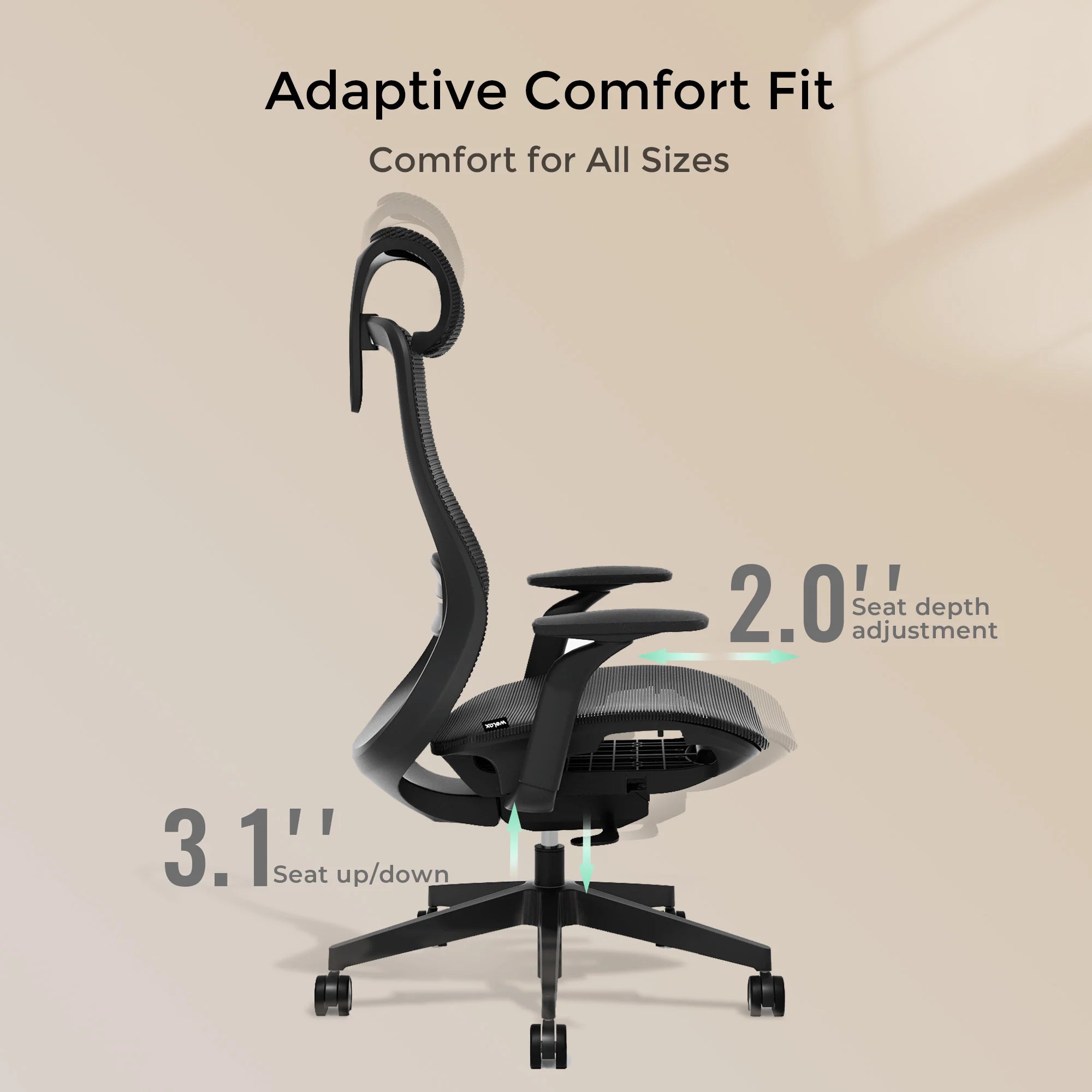 S5 Office Chair with Smooth Arch Design Style