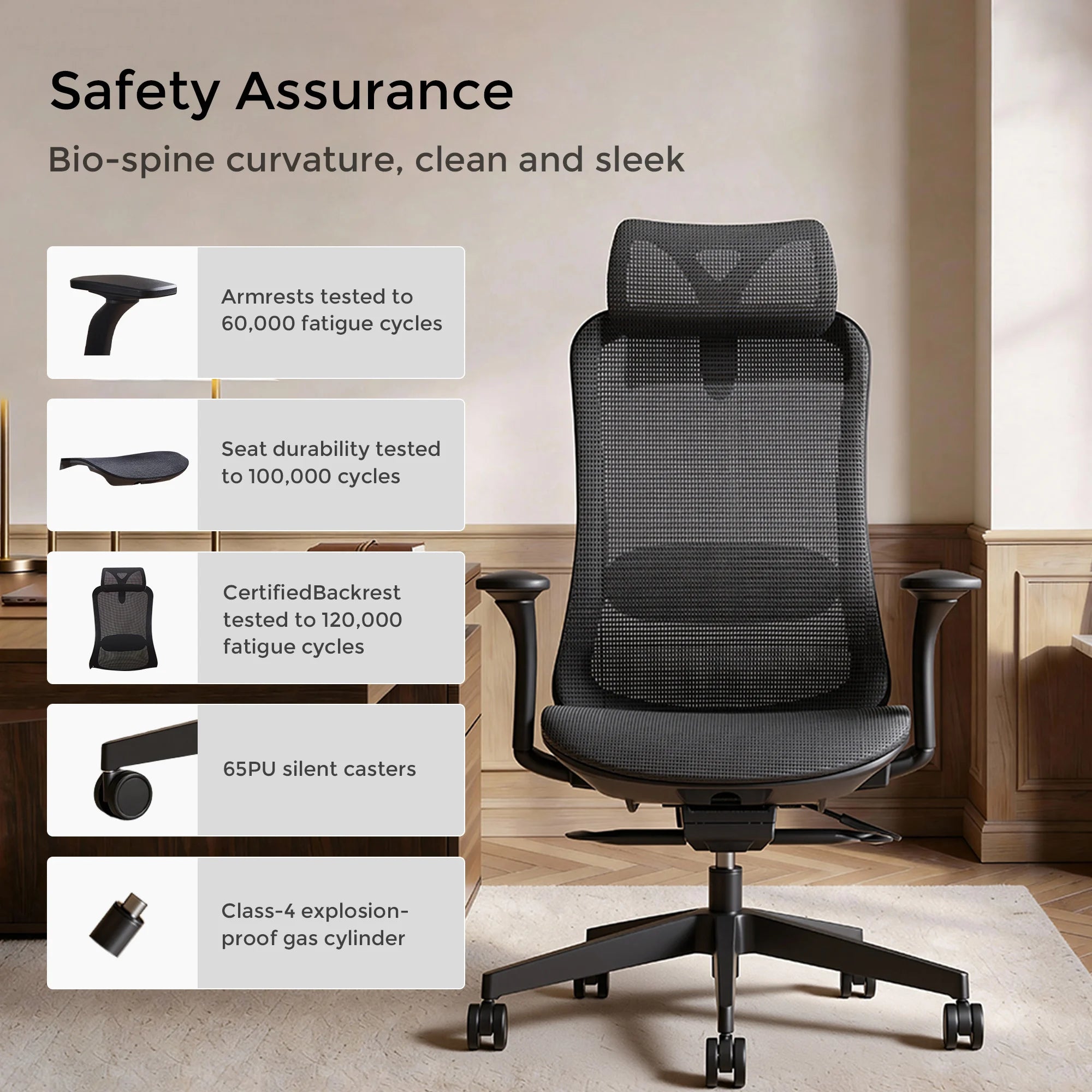 S5 Office Chair with Smooth Arch Design Style