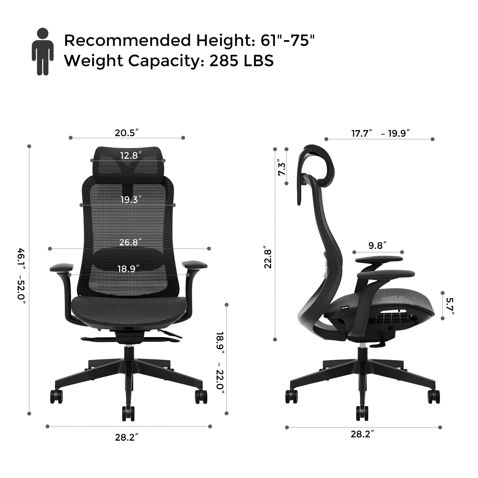 S5 Office Chair with Smooth Arch Design Style