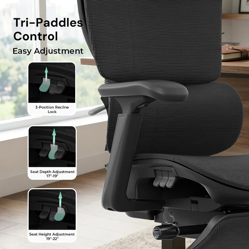 S7 Ergonomic Office Chair with Three-Button Adjustment