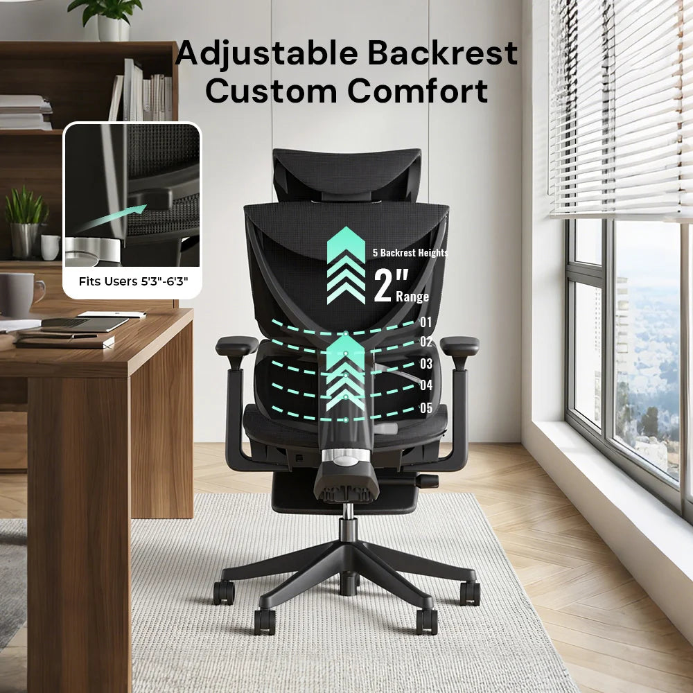 S7 Ergonomic Office Chair with Three-Button Adjustment