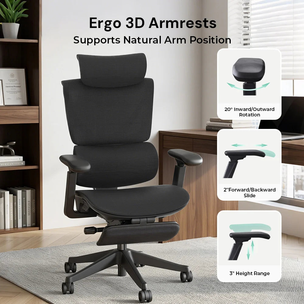 S7 Ergonomic Office Chair with Three-Button Adjustment