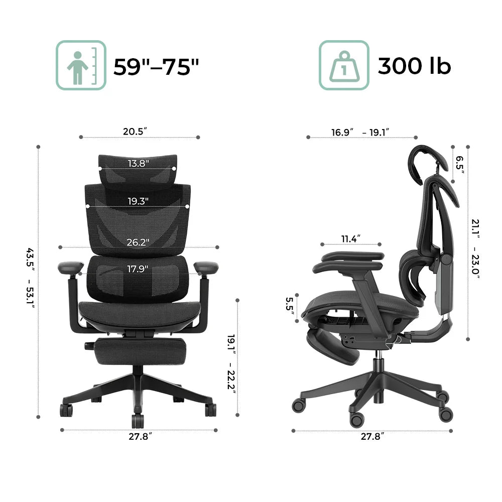 S7 Ergonomic Office Chair with Three-Button Adjustment