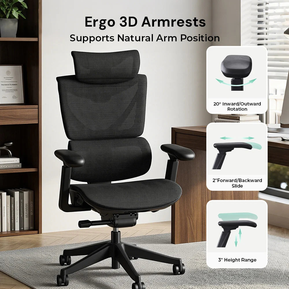 S7 Ergonomic Office Chair with Three-Button Adjustment