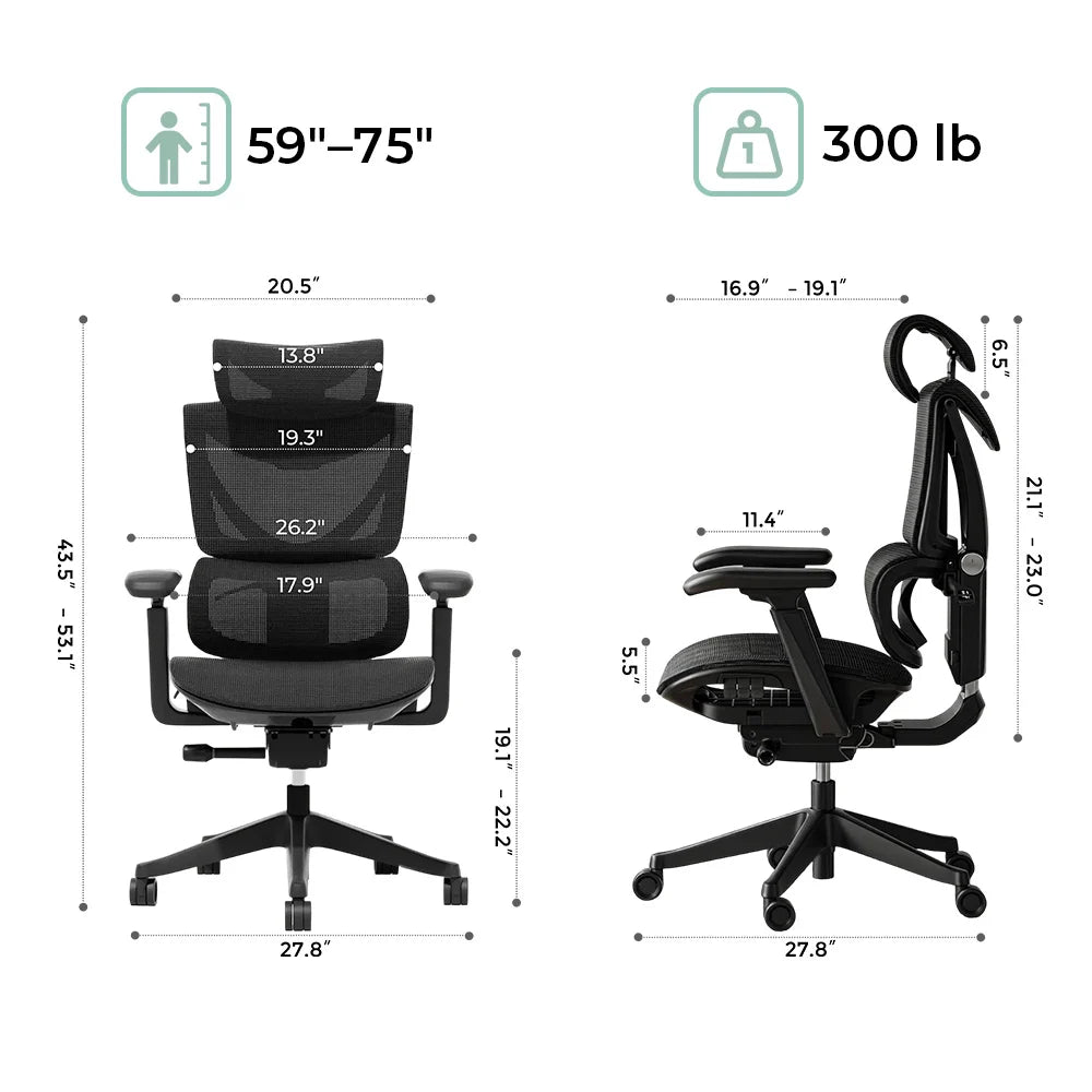 S7 Ergonomic Office Chair with Three-Button Adjustment