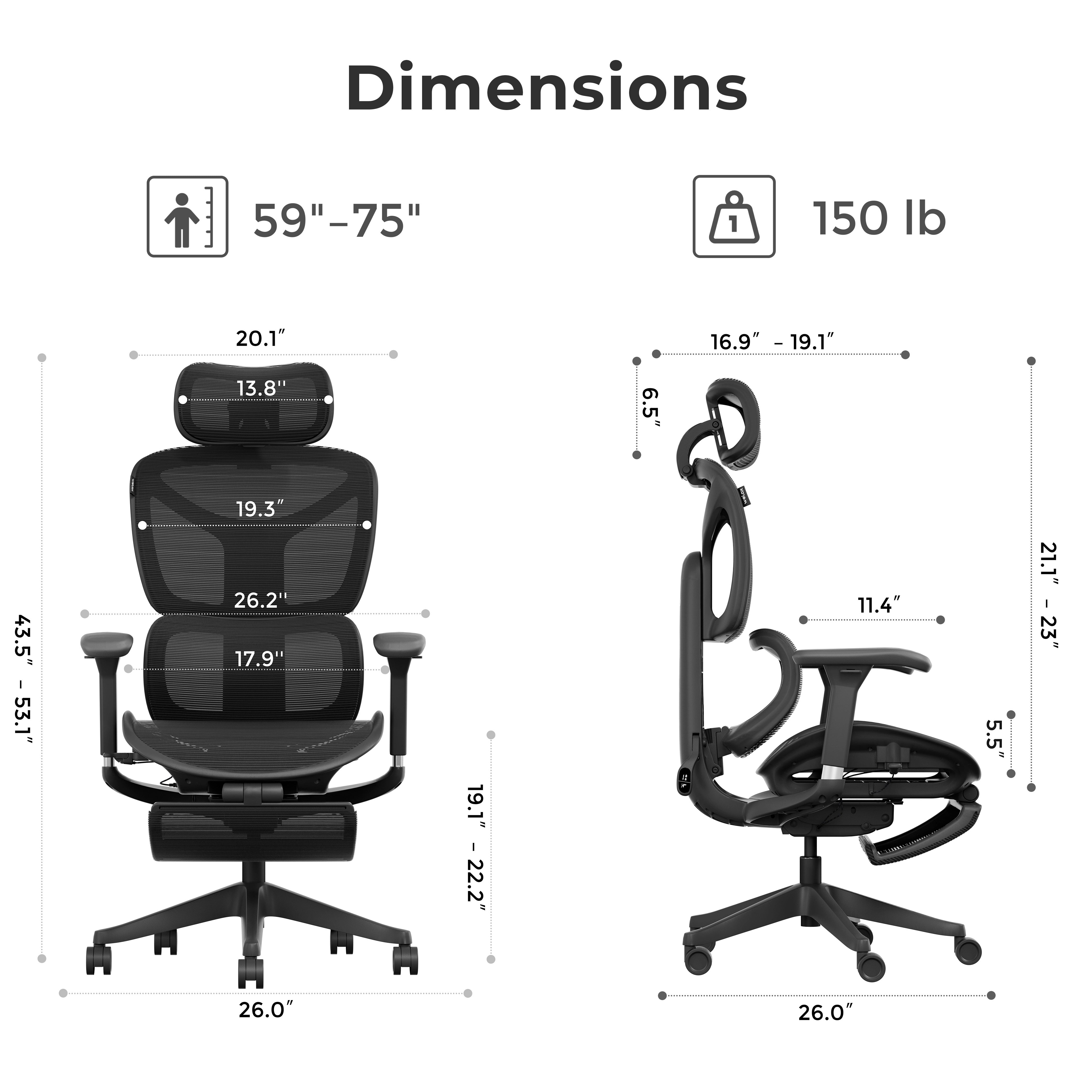 S9 Standard Ergonomic Office Chair with One-Touch Adjustment