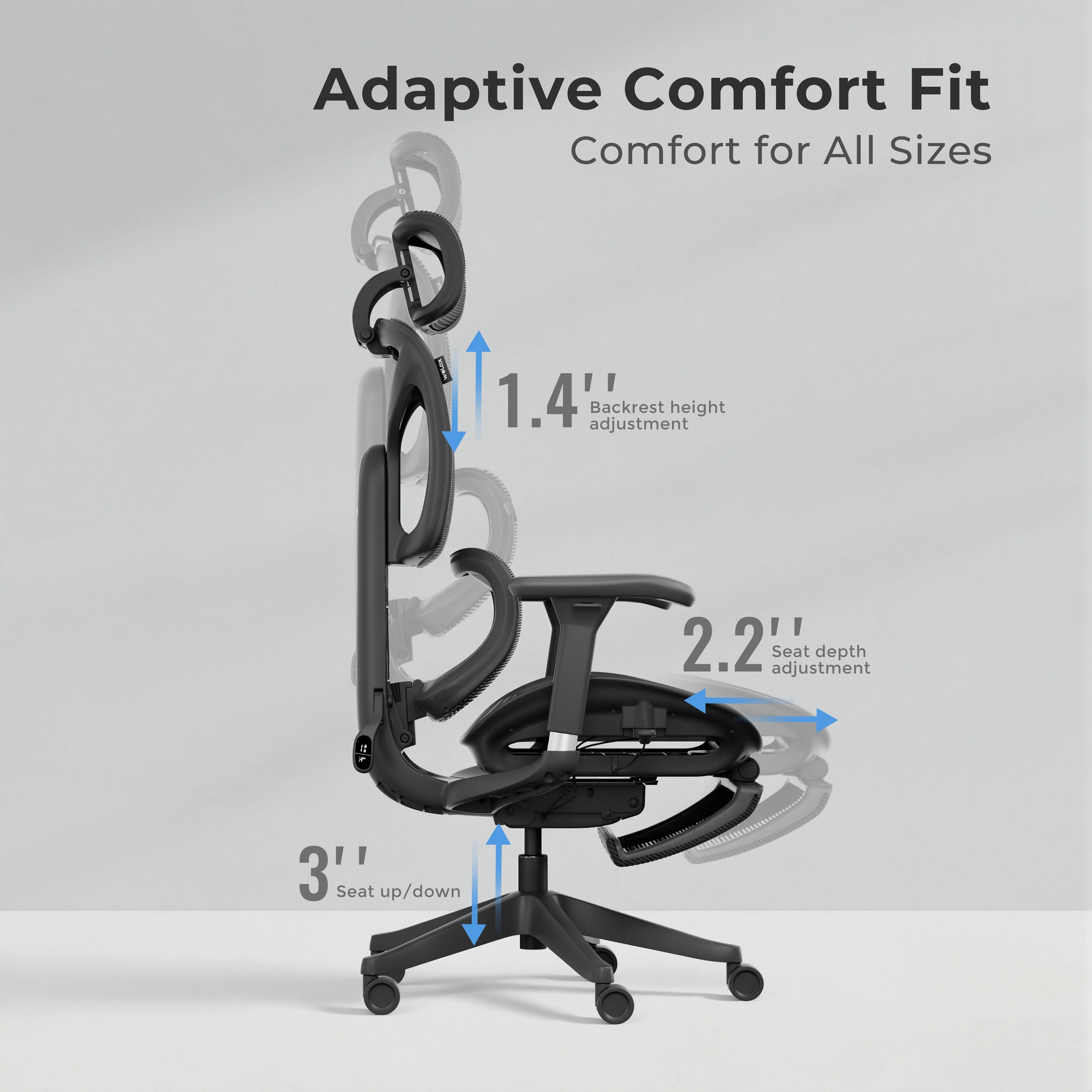 S9 Standard Ergonomic Office Chair with One-Touch Adjustment