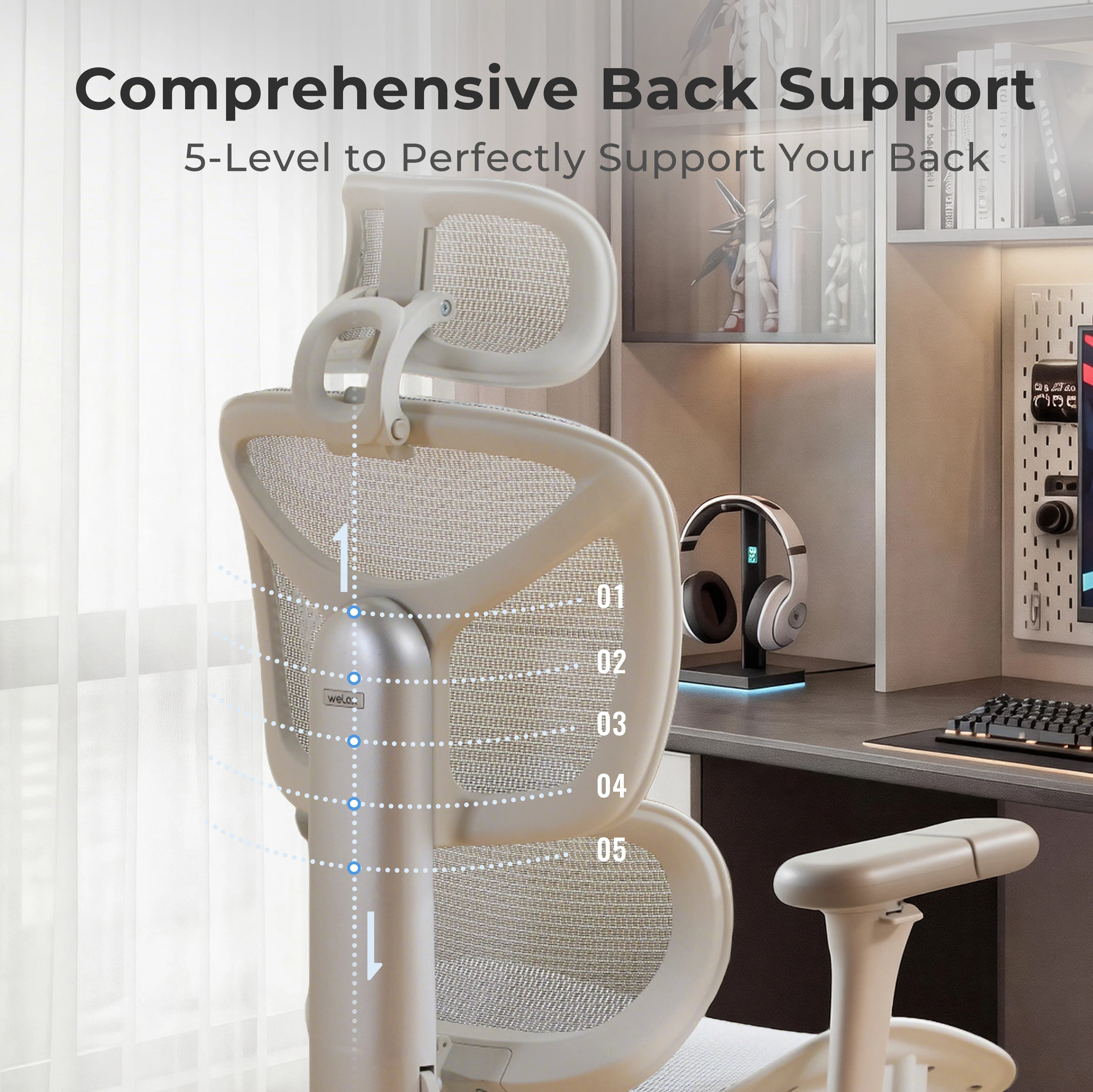 S9 Pro Ergonomic Office Chair with One-Touch Adjustment